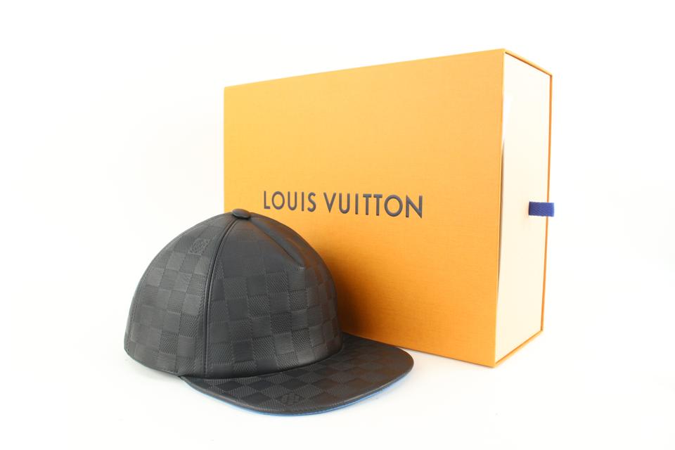 Louis Vuitton 21FW Black x Blue Leather Damier Infini Baseball Cap