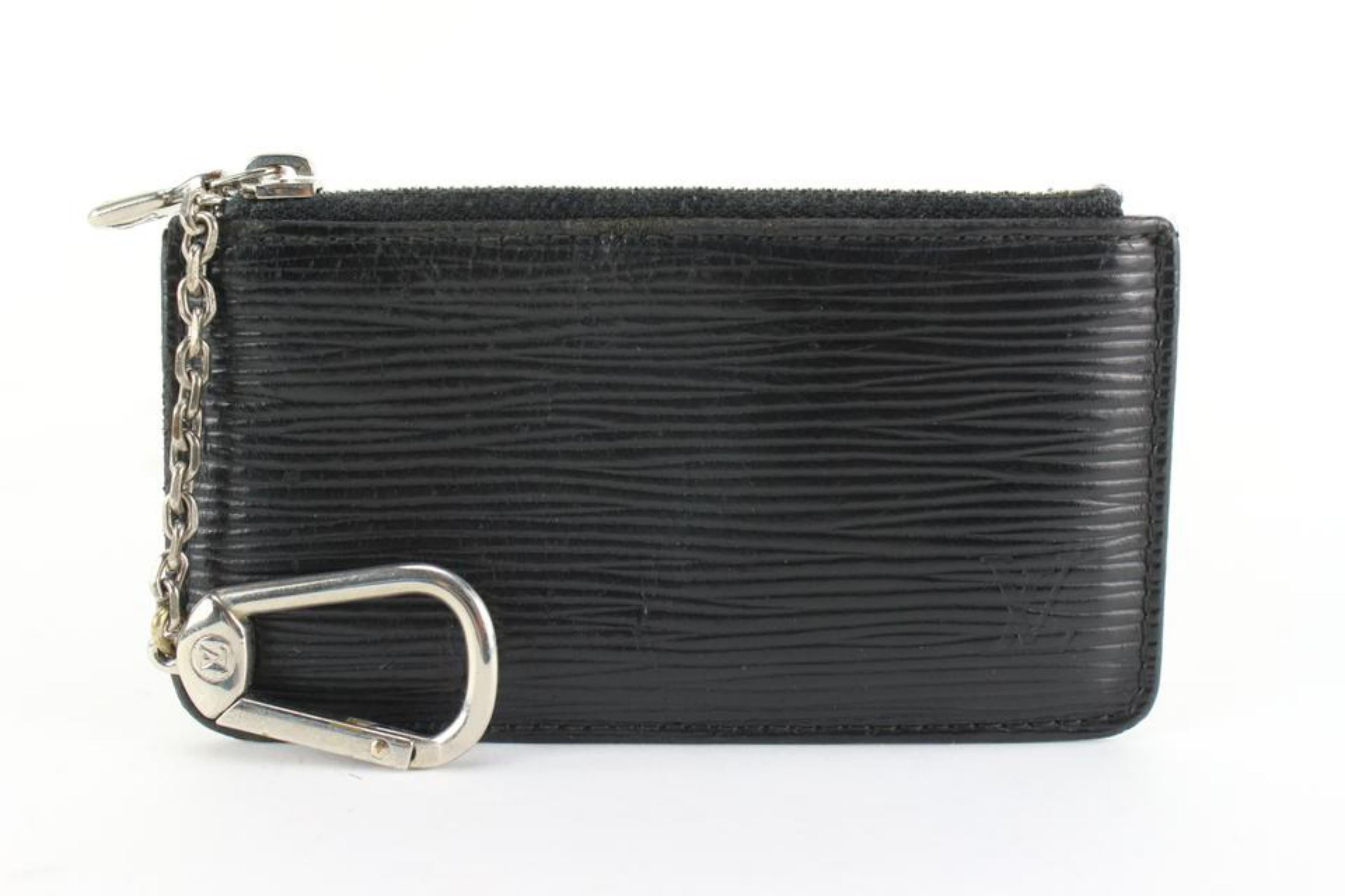 black louis key pouch leather
