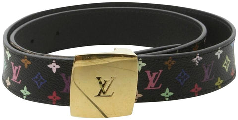 Louis Vuitton Ceinture Carre Belt Monogram Multicolor Thin 90