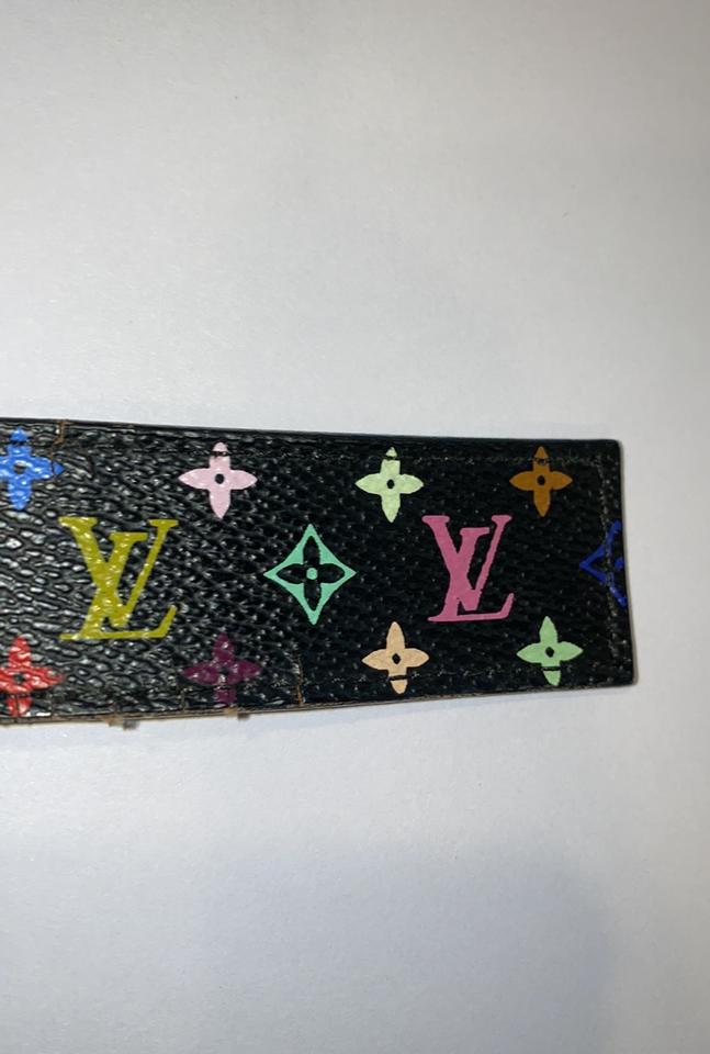 Louis Vuitton Multicolore Monogram Pattern Leather Belt - Black