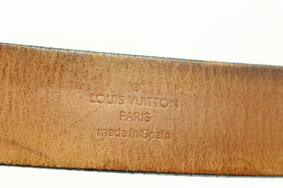 Louis Vuitton 90/36 Black x Silver Outline LV Shadow Belt ref