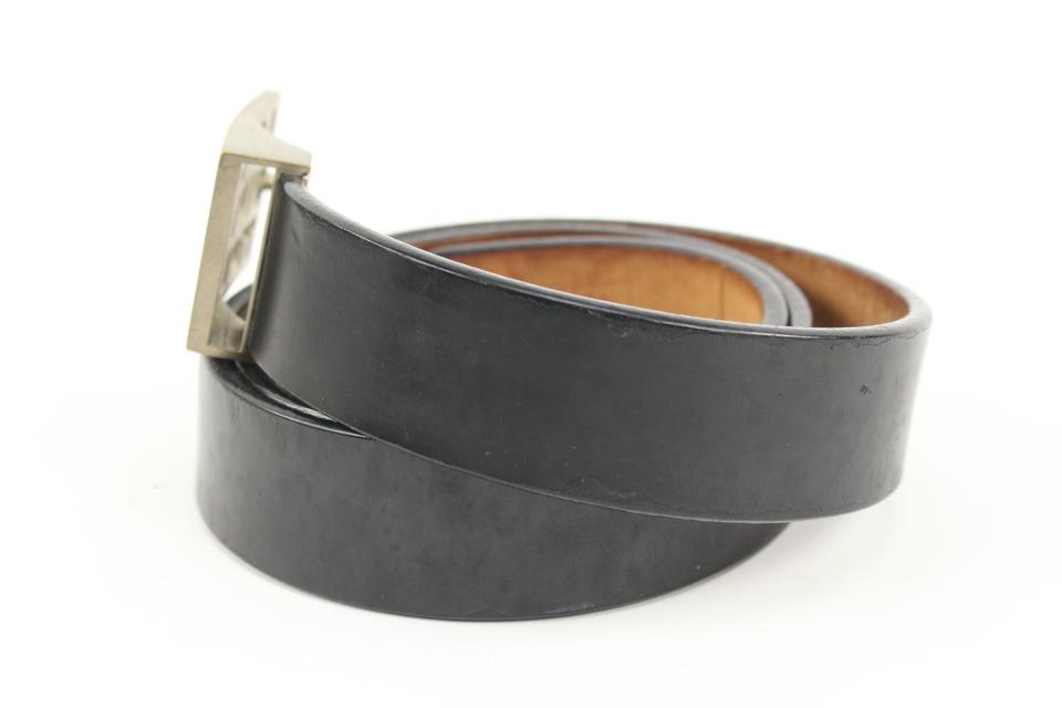 Louis Vuitton Black Traveling Requested Silver Buckle Belt – The