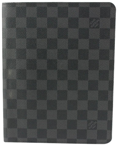 Louis Vuitton Black Damier Graphite Agenda MM Desk Folder 1115lv22