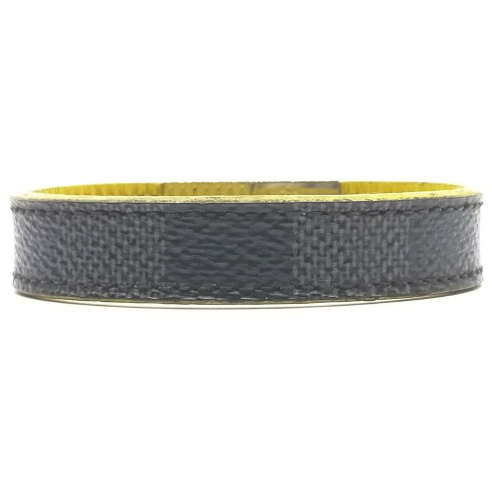 Louis Vuitton Damier Graphite Check It Reversible Bracelet Cuff Bangle