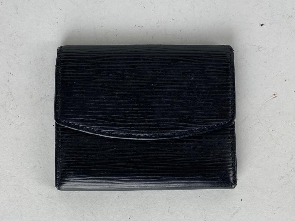 coin card holder leather small bag Louis Vuitton Black in Leather