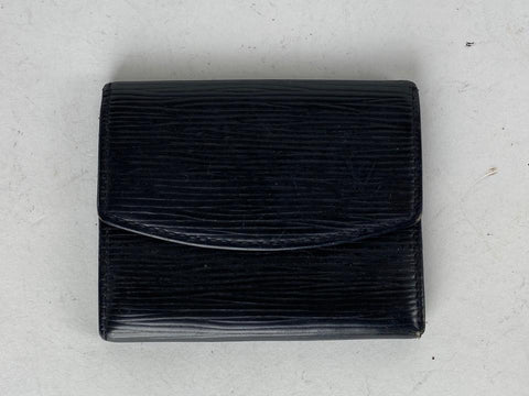 Louis Vuitton Black EPI Leather Coin Purse Pouch 2lv62 Wallet