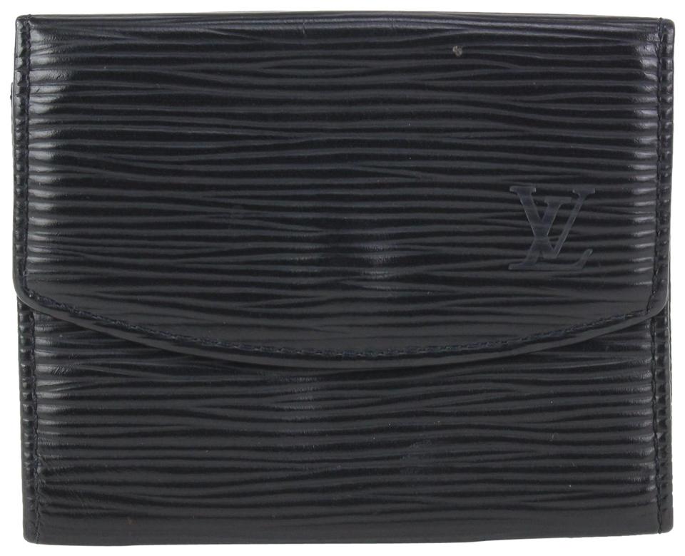 Louis Vuitton Black Epi Leather French Purse Wallet Louis Vuitton