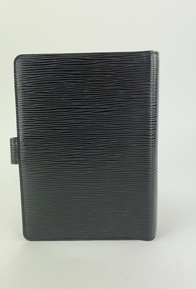 Louis Vuitton Black EPI Leather Noir Medium Ring Agenda mm Notebook Cover 47LVL1125