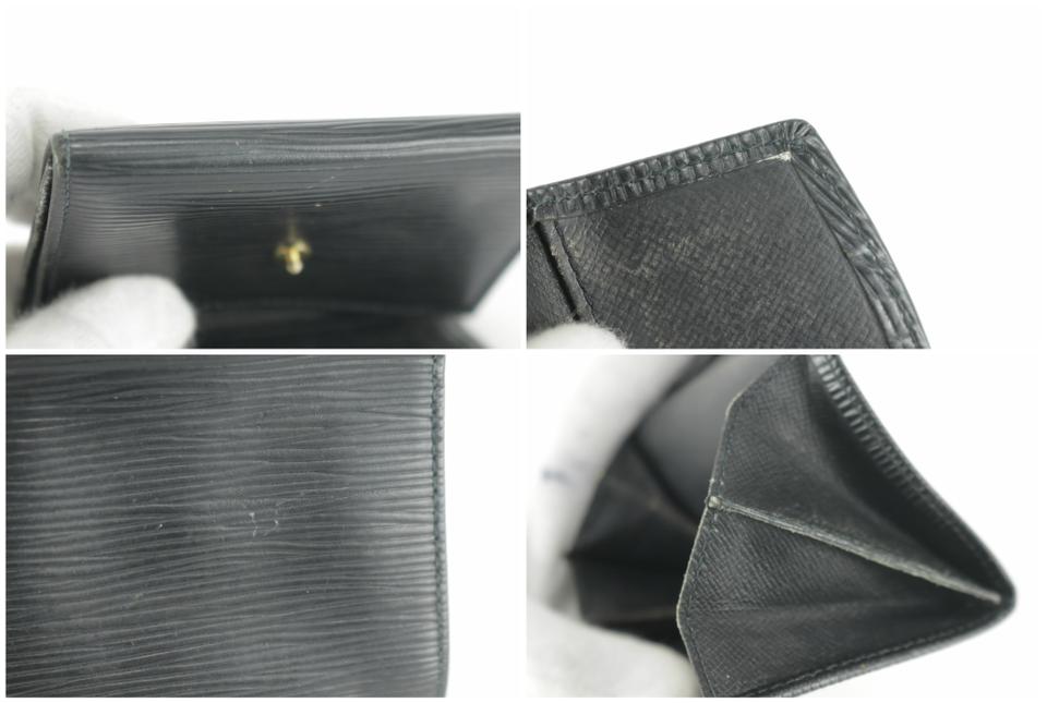 Louis Vuitton Monogram Monogram Canvas Leather Folding Wallet Card Holders, Black