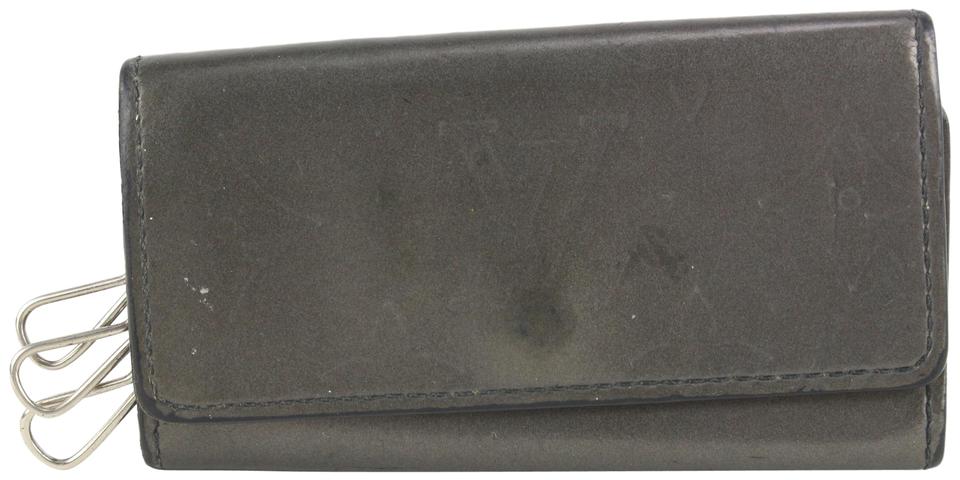 Louis Vuitton Grey Monogram Mat 4 Key Multicles Key Pouch 8LV1106