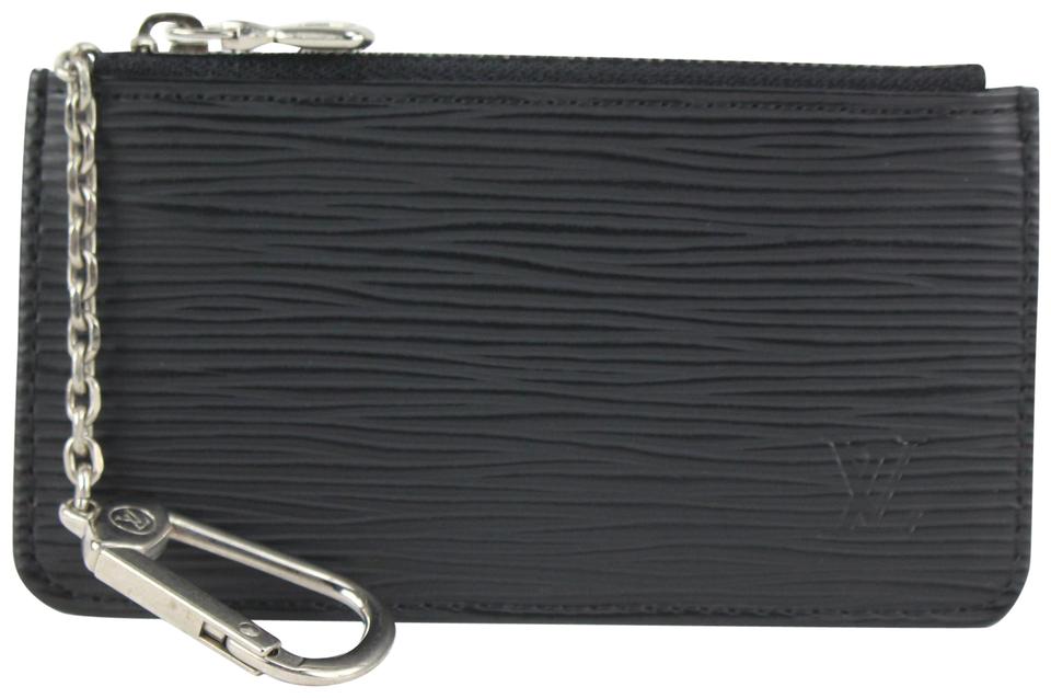 sælger Dyrt barrikade Louis Vuitton Black Epi Leather Noir Key Pouch Pochette Cles Silver 0L –  Bagriculture