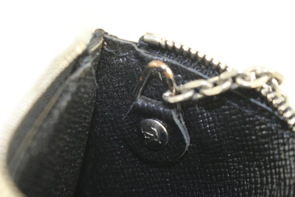 Louis Vuitton Black x Silver EPI Leather Key Pouch Pochette Cles 71lz718s