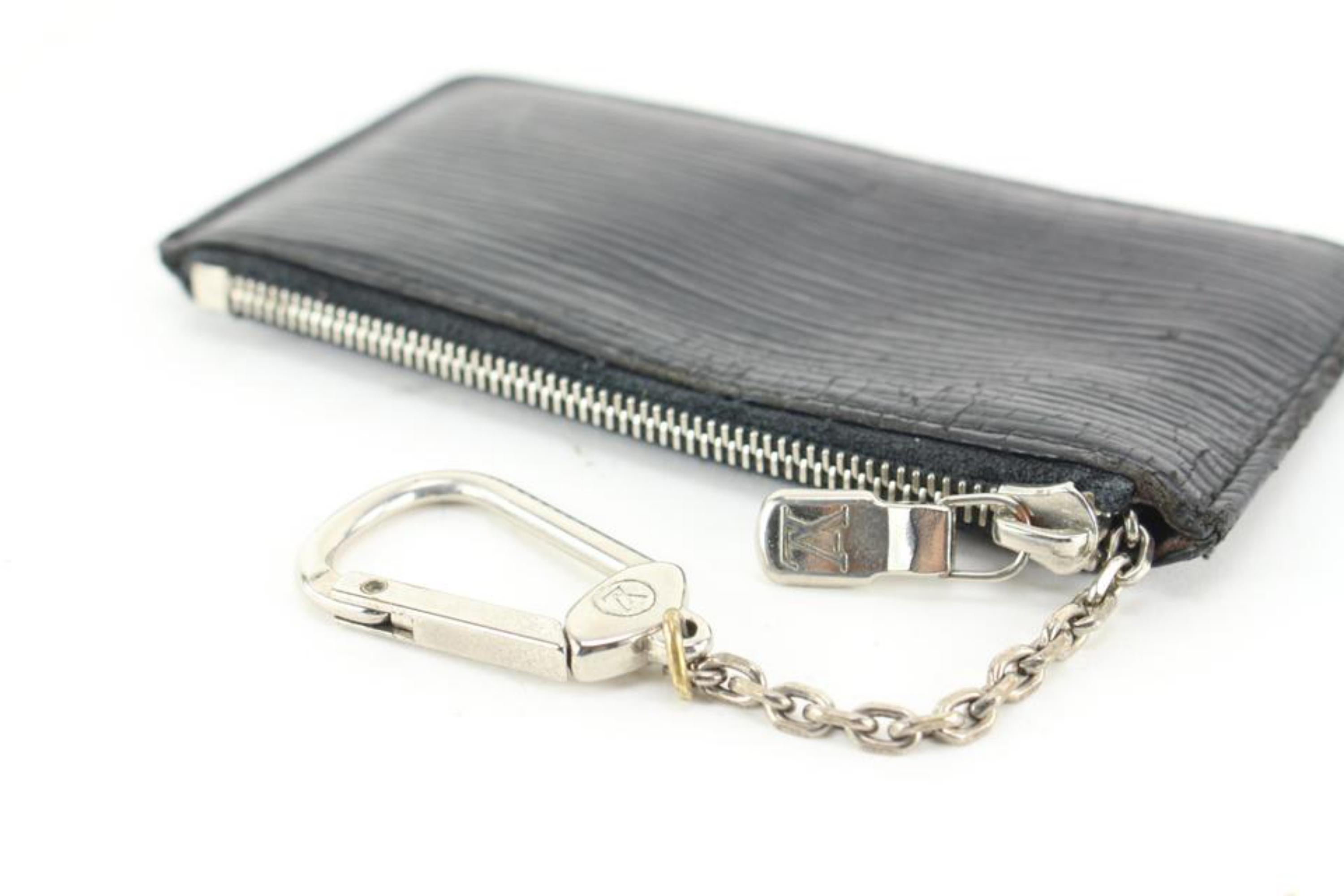 black louis key pouch leather