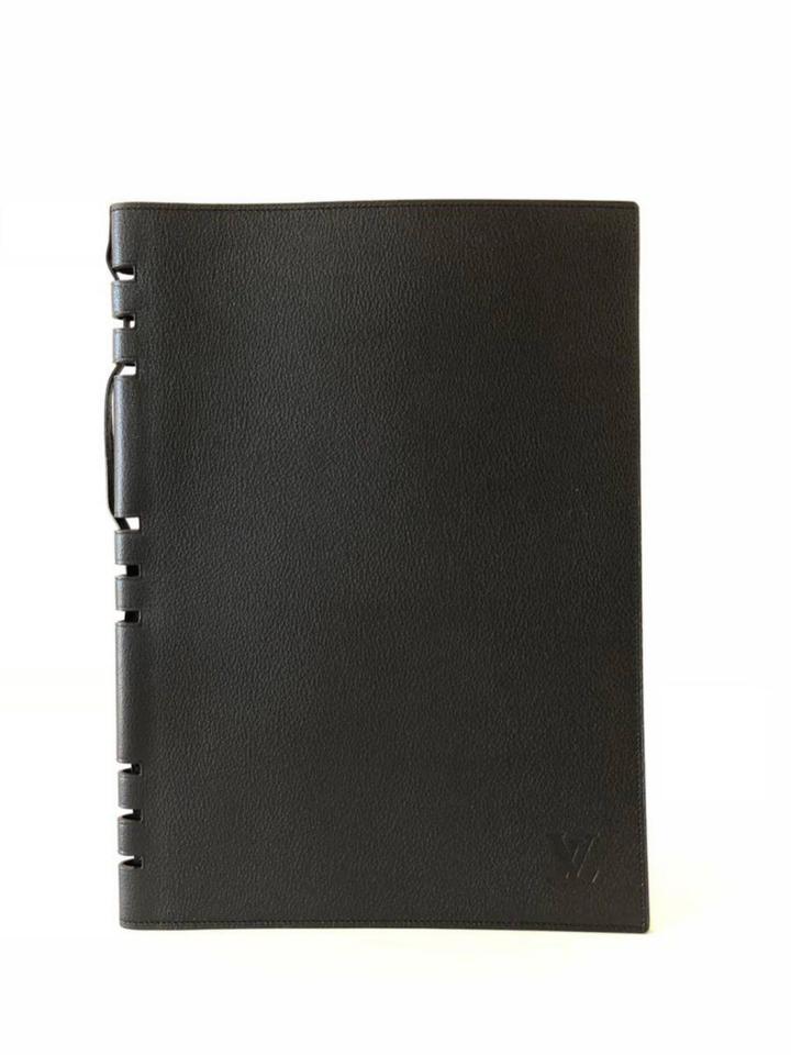 Louis Vuitton Large Black Leather Lady Handbook Cover GM 858119