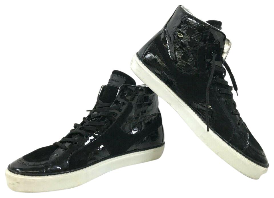 Leather trainers Louis Vuitton Black size 8.5 UK in Leather - 22353373