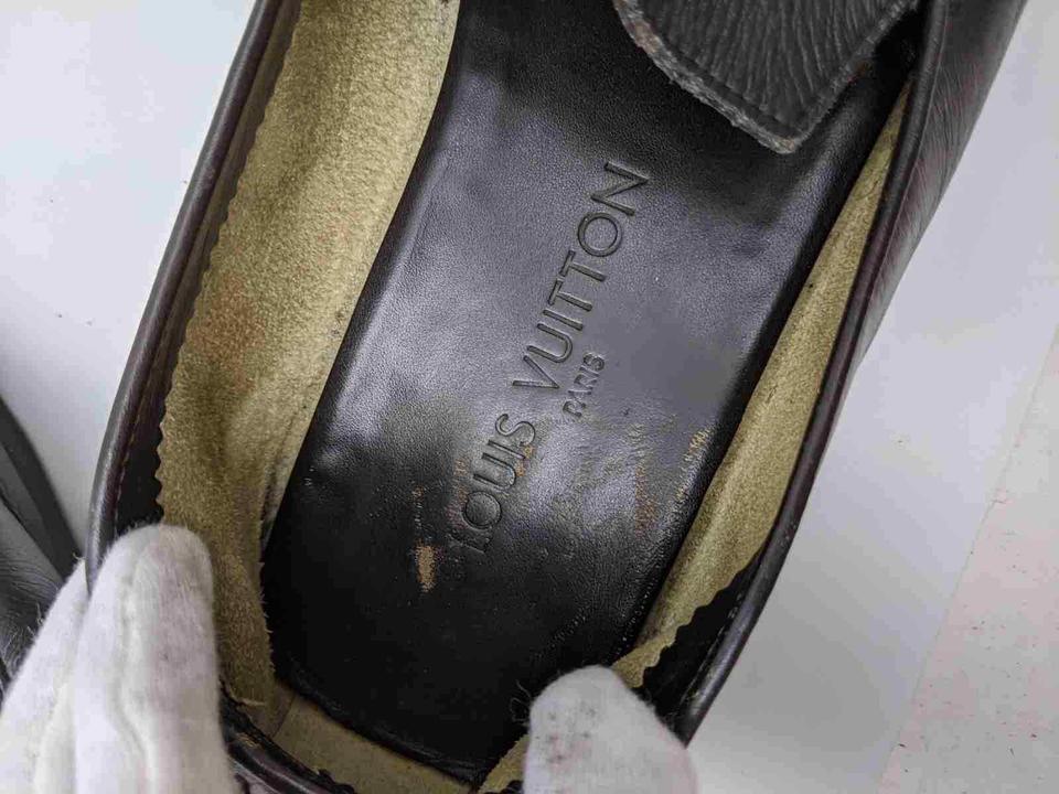 Louis Vuitton Mens UK6.5 US7.5 Black Leather Loafer Driving Shoes