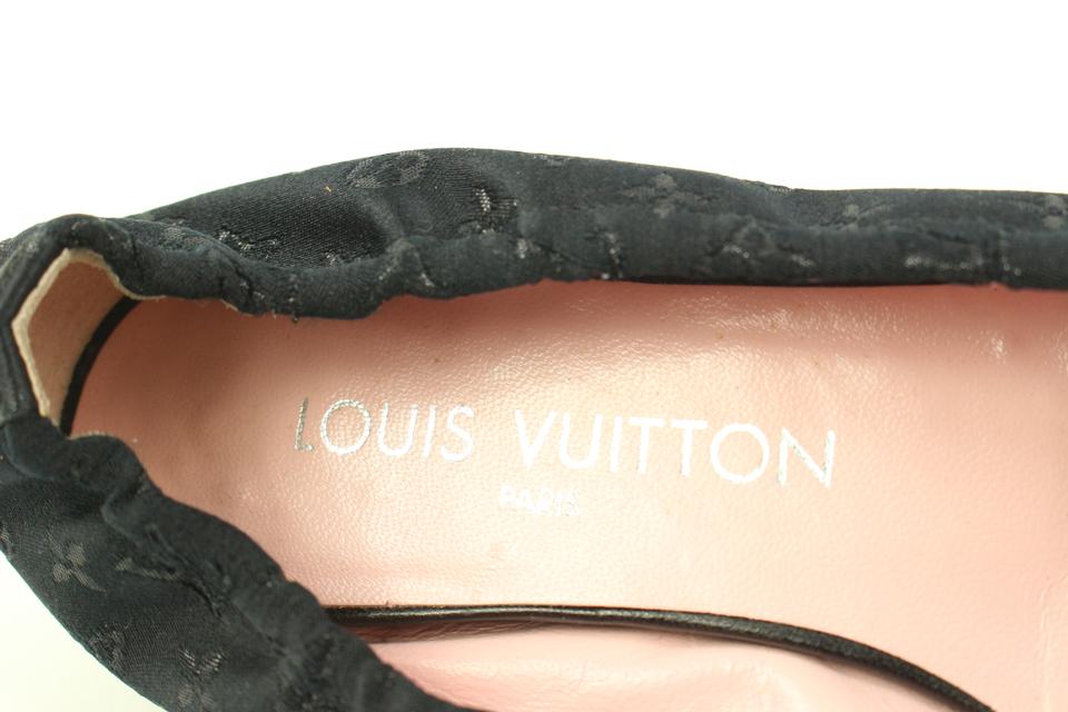 Louis Vuitton Size 34.5 Black Monogram Satin Ballerina Flats 62lv32s –  Bagriculture