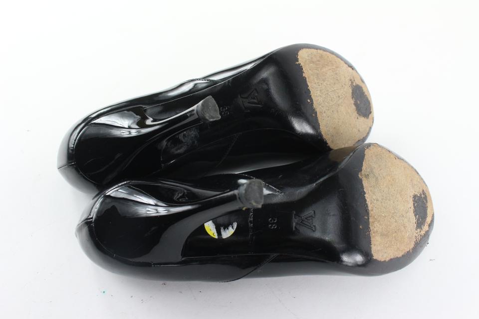 Authentic Louis Vuitton Bow Patent Leather Flip Flop Sandals Black