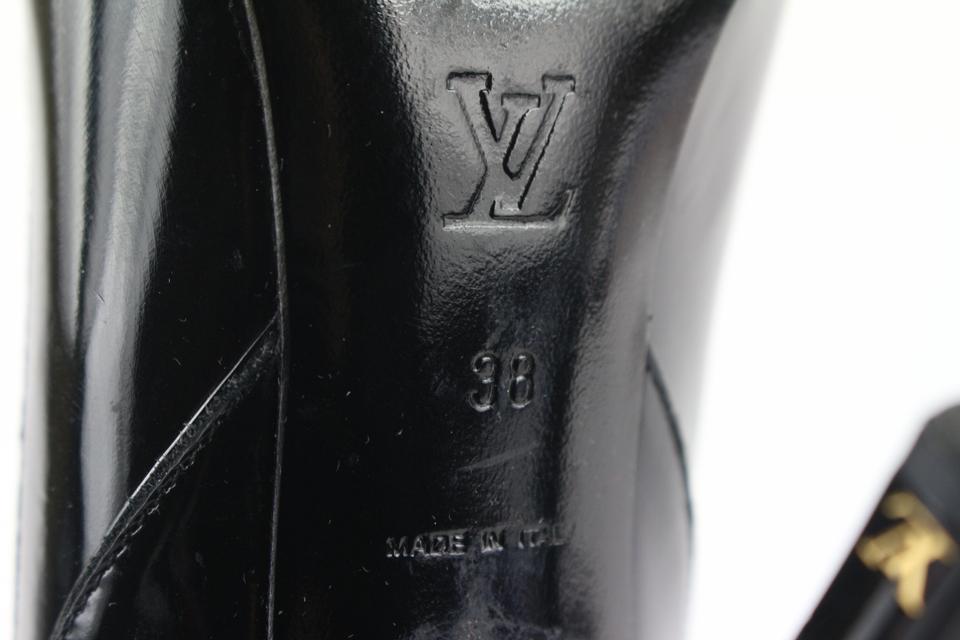 Authentic Louis Vuitton Black Leather Rubber Bow Sandal Size 38