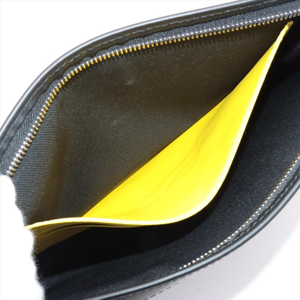Louis Vuitton Damier Graphite Pochette Voyage mm Zip Clutch Yellow Stripe 862045
