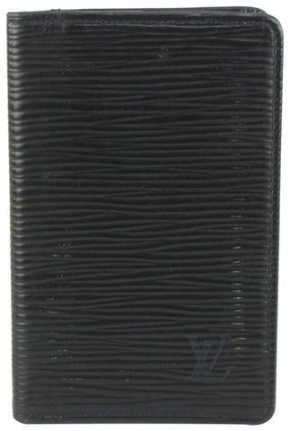 Louis Vuitton Black Epi Leather Noir Porte Cartes Card Holder Wallet Case 825lv63