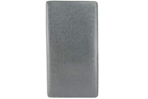 Louis Vuitton Black Taiga James Brazza Wallet Bifold Long Flap 5LK1210