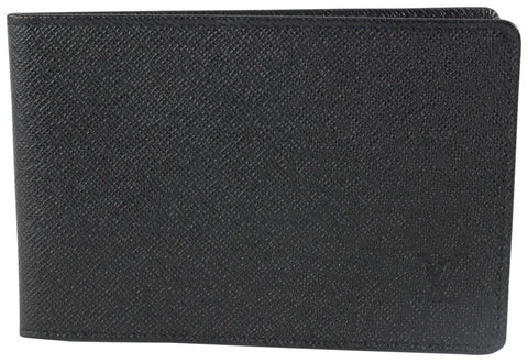 Louis Vuitton Black Taiga Leather Card Holder ID Case 1217lv20