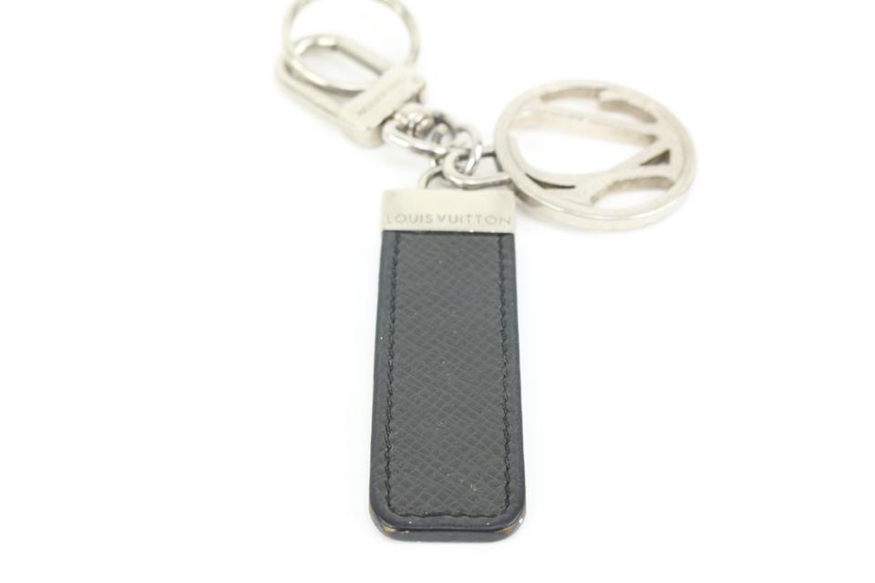 Louis Vuitton Silver Lock and Key Bag Charm Brown Silvery Leather