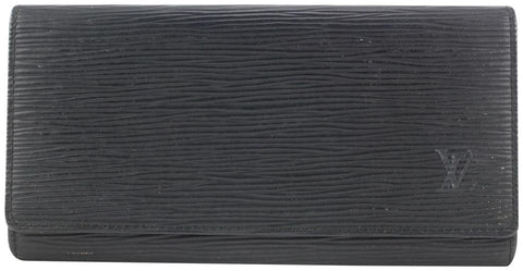 Louis Vuitton Black Porte Tresor Flap Wallet 363lvs525