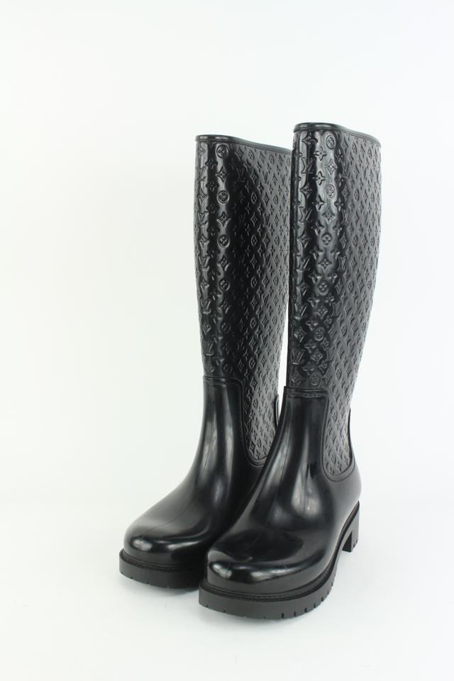 Louis Vuitton Boots/Booties Women Size 36. Black Leather with LV