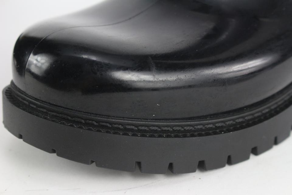 Louis Vuitton Monogram Rubber Rain Boots Shoes Women 37 Black