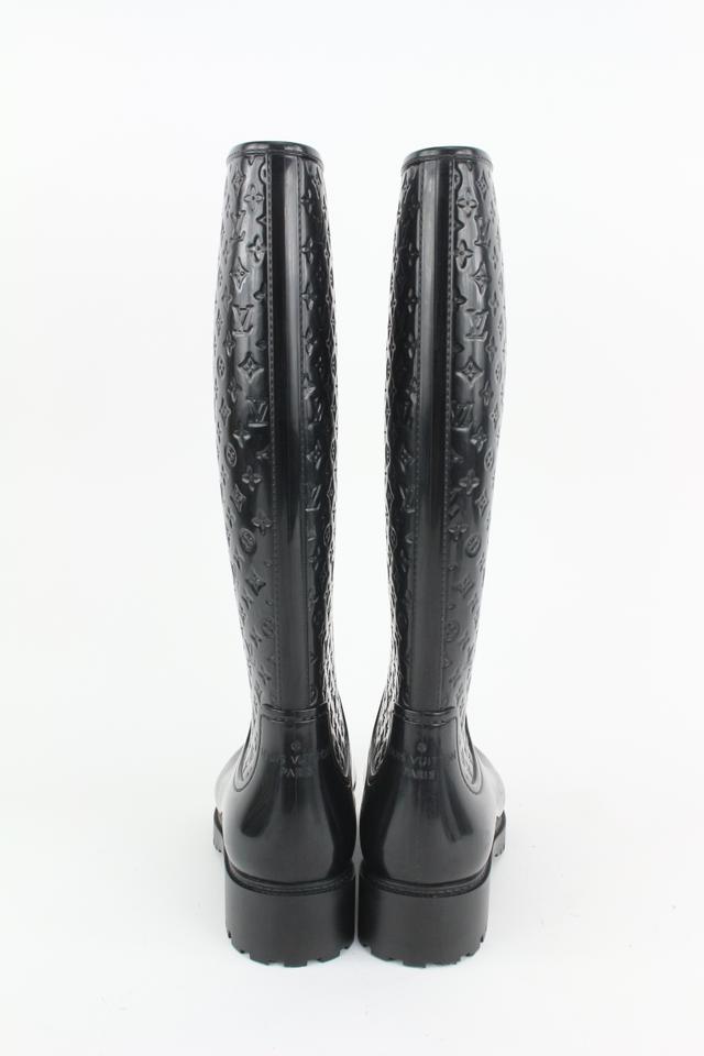 Louis Vuitton LV Monogram Rubber Rain Boots - Black Boots, Shoes