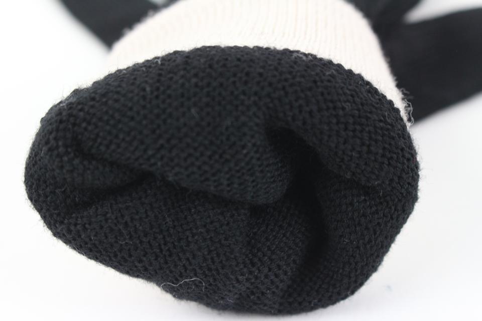 Louis Vuitton Baby Blue x Black Fleur Logo Gloves 49LZ414S For