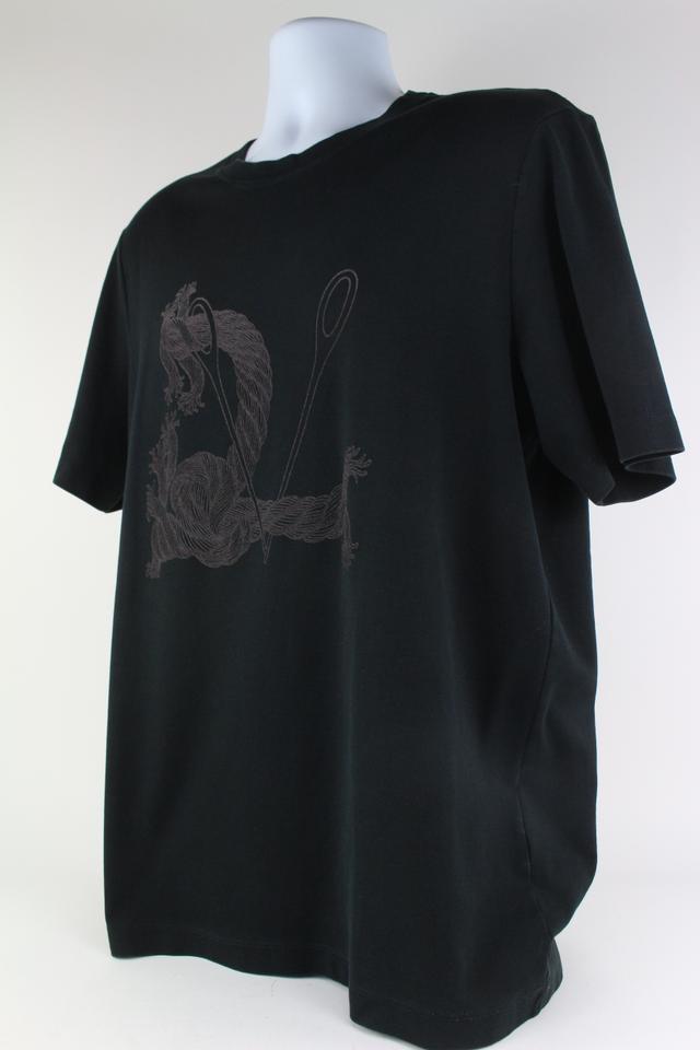 Louis Vuitton LV Wool Knit Rib Trompe L‚ÄôOEIL Printed Long Sleeve T-Shirt, Black, XXXL