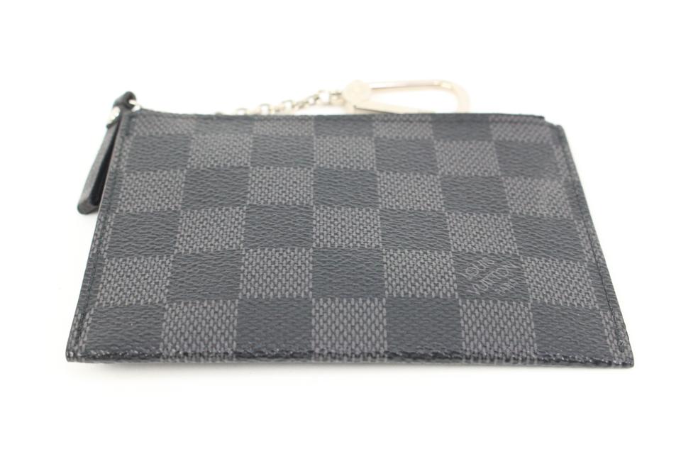 Louis Vuitton Black x Grey Change Pouch Coin Purse Key Case 23lk413s