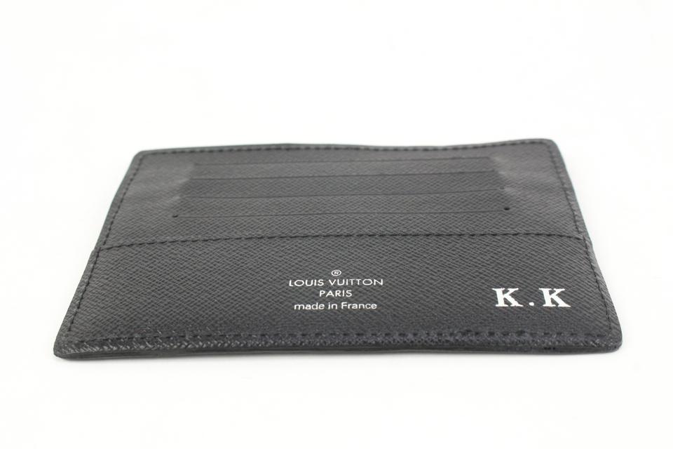 Black Leather Pocket Organizer Damier Cardholder Wallet