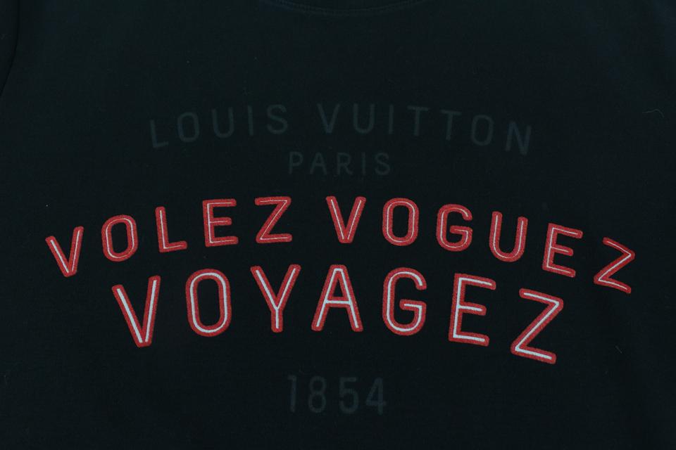 Louis Vuitton Men's Large Black x Red Volez Voguez Voyagez T-Shirt Tee –  Bagriculture