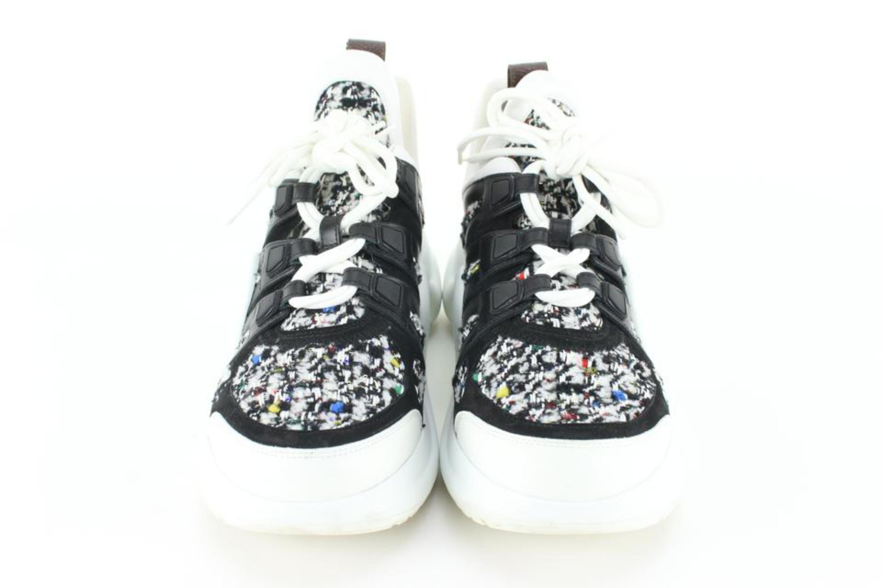 Louis Vuitton LV Archlight Sneakers Black Mesh & White Leather Size 38 –  Celebrity Owned