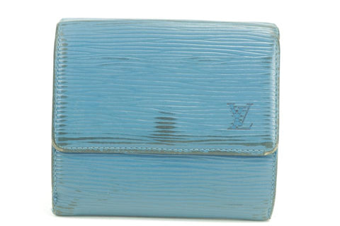 Louis Vuitton 19LK0110 Blue Epi Toledo Trifold Compact Elise Wallet