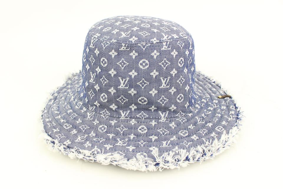Louis Vuitton Monogram Denim Fringe Bob Bucket Hat