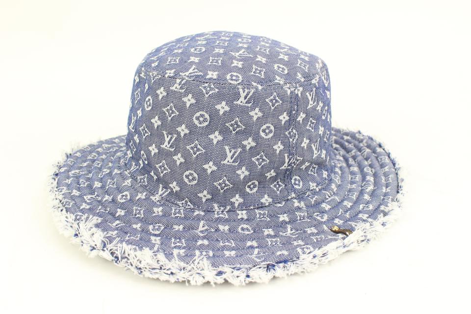 Louis Vuitton Monogram Denim Bucket Hat Bobbygram Cap Rare Jean Sun Vi –  Bagriculture