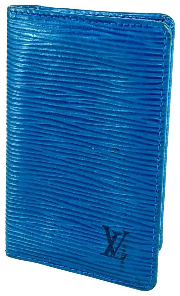 Louis Vuitton Blue Epi Leather Card Holder Pocket Organizer Wallet