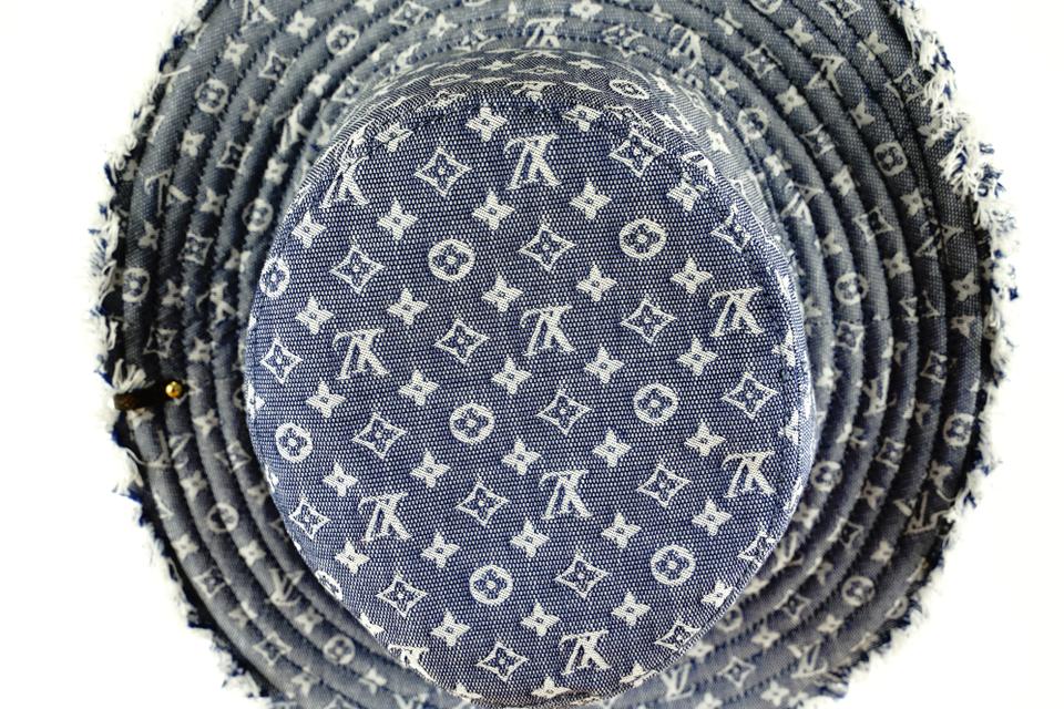 Louis Vuitton Monogram Cotton Bucket Hat In Navy Blue - Praise To