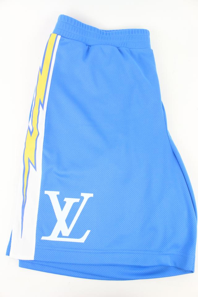 Louis Vuitton Virgil Abloh Men's XXL Blue Mesh Sporty Patch Shorts Spo –  Bagriculture