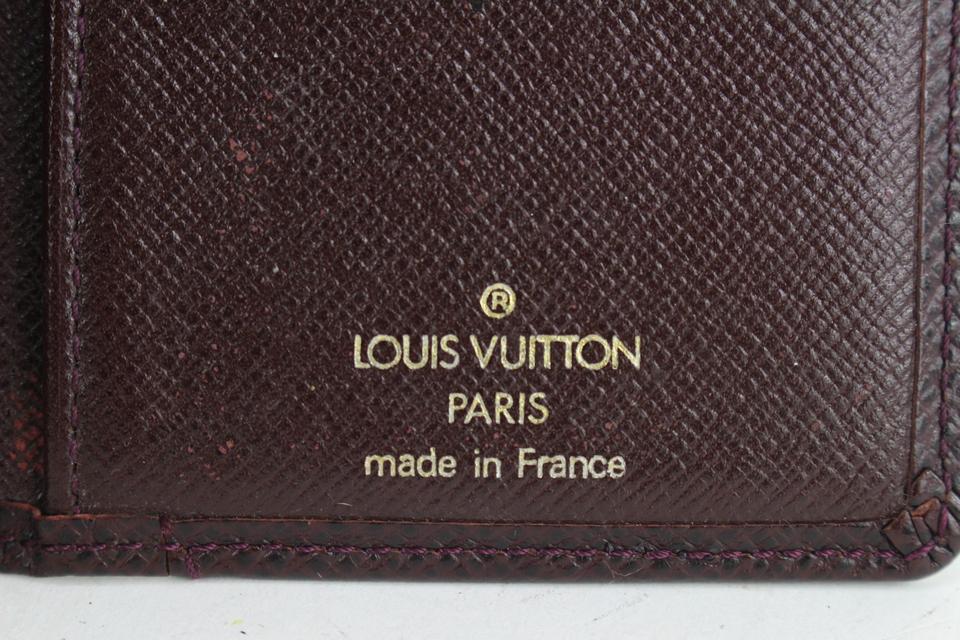 Louis Vuitton Bordeaux Taiga Leather Card Bifold Wallet Pocket Organizer 921lv66