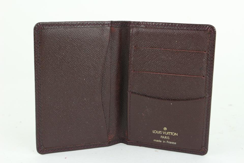 Louis Vuitton Bordeaux Taiga Leather Card Case Wallet Holder