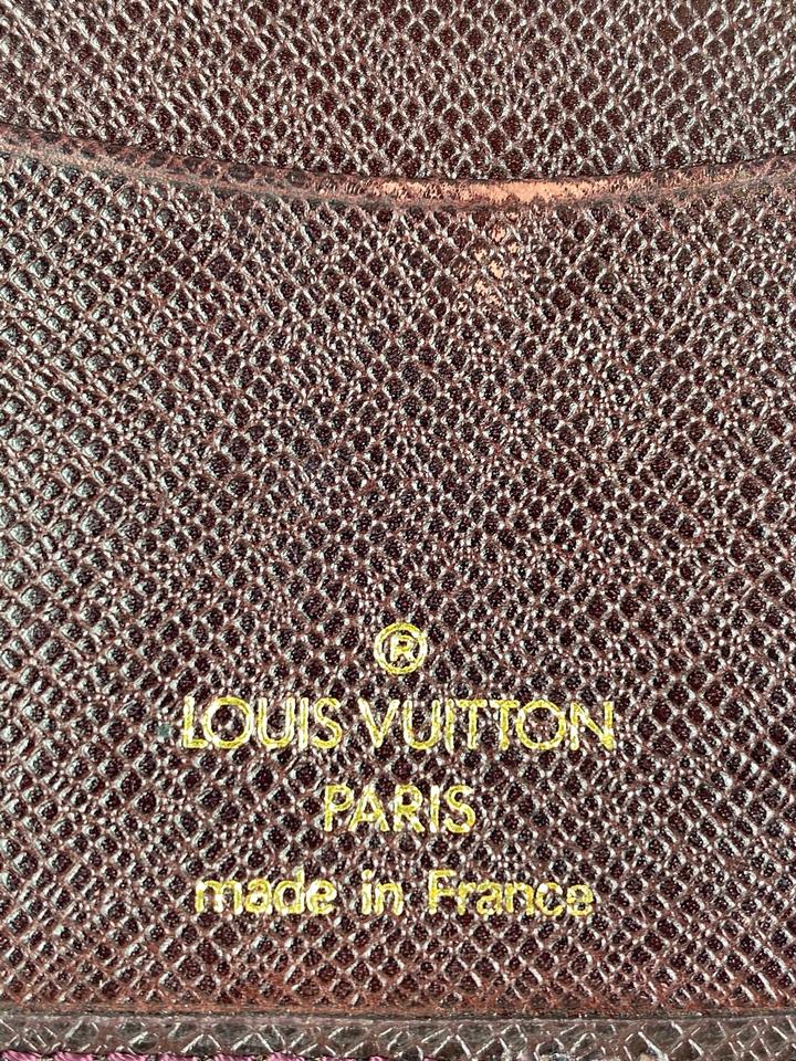 Louis Vuitton Brown Taiga Leather Card Holder ID Wallet case 346lvs520