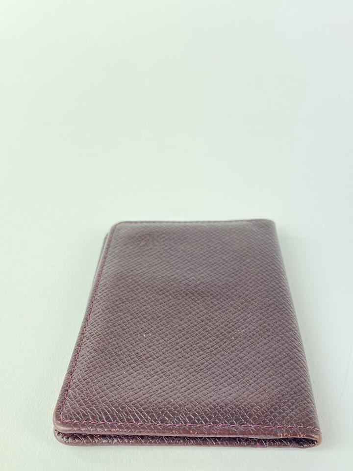 Louis Vuitton Black Taiga Leather Card Holder Wallet Case 830lvs47