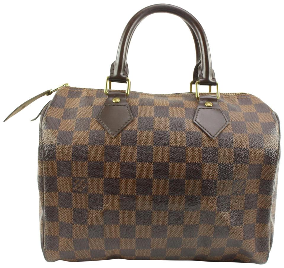Louis Vuitton Damier Ebene Canvas Speedy 25 Bag