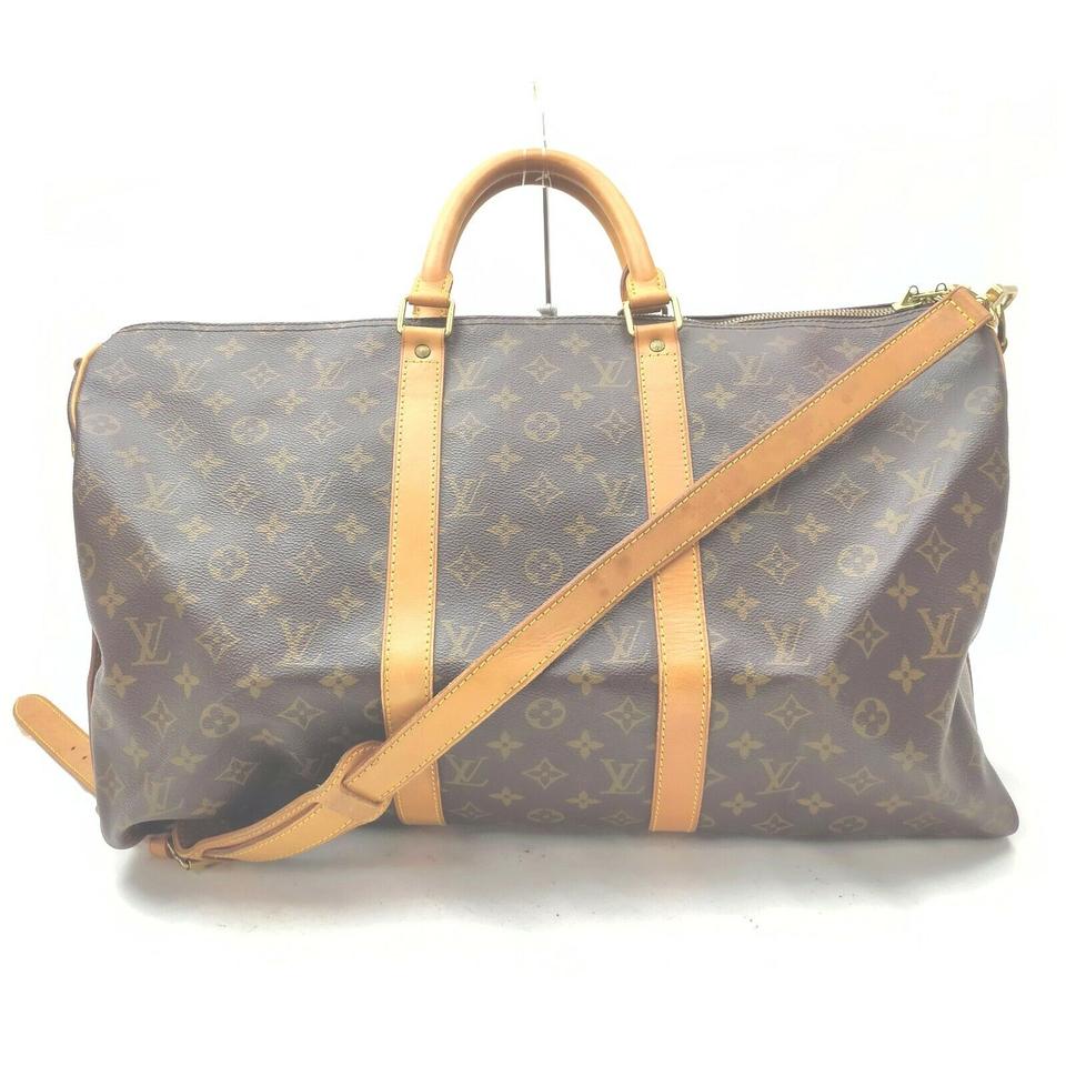 Louis Vuitton Monogram Keepall Bandouliere 50 Duffle Bag with